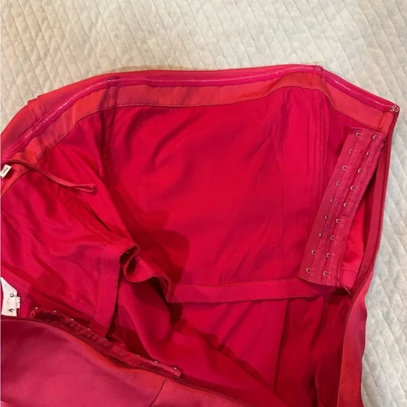 A.L.C. Talita Strapless Ruffle Mini Dress Fuchsia Pink Satin NWOT - Picture 10 of 11